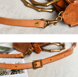 YAAGLE Fashion Metal Handles Genuine Leather Cross Body Bag YG377 - YAAGLE.com