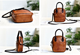 YAAGLE Vintage Contrast Color Tanned Leather Smile Face Tote YG9101 - YAAGLE.com