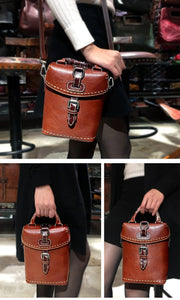 YAAGLE Female Tanned Leather Handmade Stitching Cross Body Bag YG10106 - YAAGLE.com