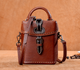 YAAGLE Female Tanned Leather Handmade Stitching Cross Body Bag YG10106 - YAAGLE.com