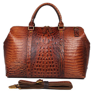 YAAGLE Unisex Crack Pattern Cow Leather Large Handbag YG6003B - YAAGLE.com