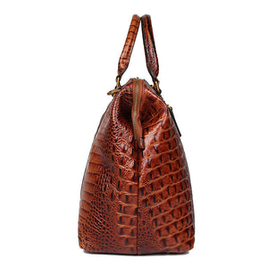 YAAGLE Unisex Crack Pattern Cow Leather Large Handbag YG6003B - YAAGLE.com