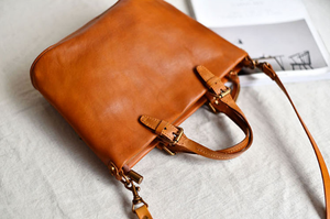YAAGLE Women Street-chic Tanned Leather Handbag Tote YG57 - YAAGLE.com