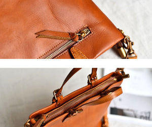 YAAGLE Women Street-chic Tanned Leather Handbag Tote YG57 - YAAGLE.com