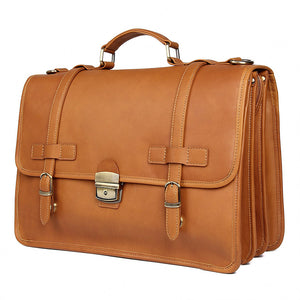 YAAGLE Exquisite Crazy Horse Leather Briefcase 14 Inch Laptop Business Handbag YG7397 - YAAGLE.com