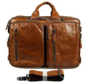 YAAGLE Multi-functional Real Leather Hand Briefcase Business Backpack YG7014 - YAAGLE.com