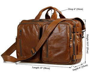 YAAGLE Multi-functional Real Leather Hand Briefcase Business Backpack YG7014 - YAAGLE.com