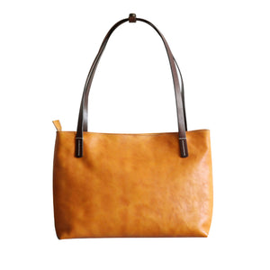 YAAGLE Brief Women Real Leather Contrast Color Handbag Tote YGBR6002 - YAAGLE.com