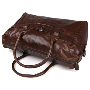 YAAGLE Men's Wax Leather Luggage Handbag YG7079Q - YAAGLE.com