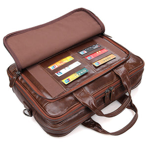 YAAGLE Men's Genuine Leather Business Travel Handbag YG7005Q - YAAGLE.com