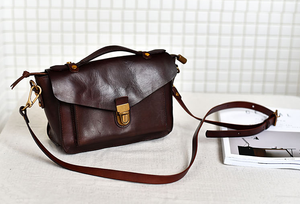 YAAGLE Women British Style Tanned Leather Flap Shoulder Bag Tote YG350 - YAAGLE.com