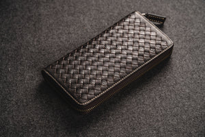 YAAGLE Unisex Knitted Leather Notecase Wallet YG81244 - YAAGLE.com