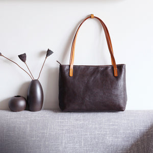 YAAGLE Brief Women Real Leather Contrast Color Handbag Tote YGBR6002 - YAAGLE.com