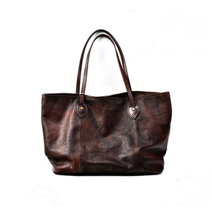 YAAGLE Women Vintage Soft Tanned Leather Handbag Tote YG8556 - YAAGLE.com