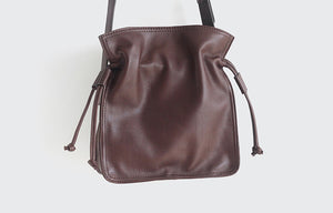 YAAGLE Female Real Leather Drawstring Bucket Shoulder Bag YGG21868 - YAAGLE.com