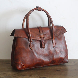 YAAGLE Female Vintage Handmade Real Leather Flap Handbag YGPD2145 - YAAGLE.com