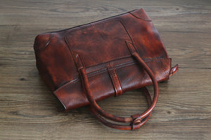 YAAGLE Female Vintage Handmade Real Leather Flap Handbag YGPD2145 - YAAGLE.com