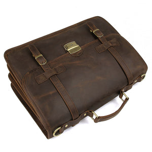 YAAGLE Exquisite Crazy Horse Leather Briefcase 14 Inch Laptop Business Handbag YG7397 - YAAGLE.com