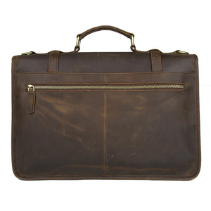 YAAGLE Exquisite Crazy Horse Leather Briefcase 14 Inch Laptop Business Handbag YG7397 - YAAGLE.com