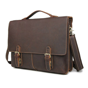 YAAGLE Men's Vintage Real Leather Laptop Business Handbag YG7090 - YAAGLE.com