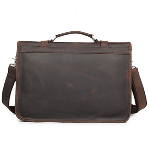 YAAGLE Vintage Crazy Horse Leather Business Briefcase YG7377R - YAAGLE.com