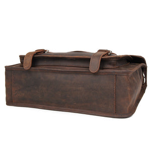 YAAGLE Vintage Crazy Horse Leather Business Briefcase YG7377R - YAAGLE.com