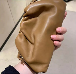 YAAGLE Fashion Female Real Leather Ruffled Drawstring Clutch Bag YG00265 - YAAGLE.com