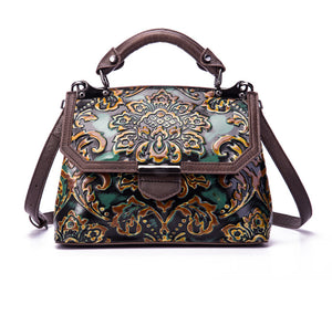 YAAGLE Women Retro National Embossed Shoulder Handbag YGWX107 - YAAGLE.com