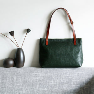 YAAGLE Brief Women Real Leather Contrast Color Handbag Tote YGBR6002 - YAAGLE.com