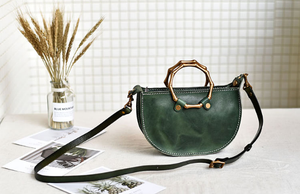 YAAGLE Fashion Metal Handles Genuine Leather Cross Body Bag YG377 - YAAGLE.com