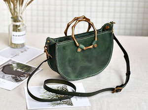 YAAGLE Fashion Metal Handles Genuine Leather Cross Body Bag YG377 - YAAGLE.com