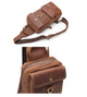 YAAGLE Men Cross Chest Leather Sling Bag with 2 pocket YG20729