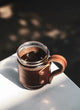 YAAGLE Handcrafted HORWEEN CXL Leather Glass Mason Jar Sleeve Handle Holder Grip Mug Cozy  for 16 oz. Ball Jars YG7650