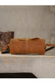 Vintage Crazy Horse Leather Men Barrel-shaped Crossbody Bag Genuine Leather Pillow Sling Beg