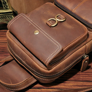 YAAGLE Men Cross Chest Leather Sling Bag with 2 pocket YG20729