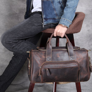 Crazy Horse Leather Holdall Duffel Bag YG1131 - YAAGLE.com