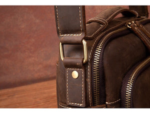 YAAGLE Vintage crazy horse leather genuine leather men shoulder messenger bag YG6653