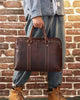 Men's Leather  Briefcase Portfolio Messenger Bag Highend Vintage