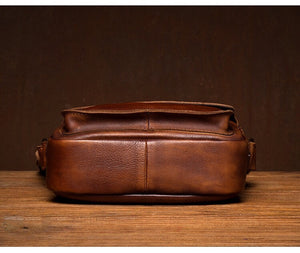 YAAGLE vintage crazy horse genuine cowhide leather sling bag YG5885 - YAAGLE.com