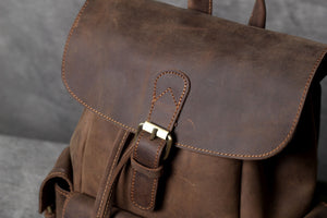 YAAGLE New Crazy Horse Leather Backpack YG8034 - YAAGLE.com