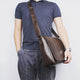 Leather men's messenger bag