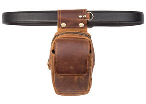 YAAGLE mens genuine leather small Hook Waist Bag Belt Pouch Fanny Pack for Cell Phone YG5547 - YAAGLE.com