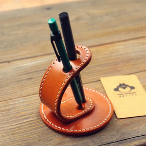 YAAGLE Custom Desk pen holder handmade leather Pencil case holder for desk YG88609