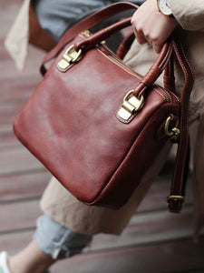 YAAGLE Female Vintage Handmade Real Leather Flap Handbag YG8854 - YAAGLE.com