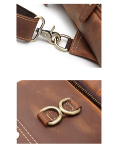 YAAGLE Men Cross Chest Leather Sling Bag with 2 pocket YG20729