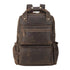 YAAGLE Men Brown Vintage Genuine Cow Leather 15 Inch Laptop Backpack YG8814