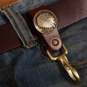 YAAGLE Leather Clasp Key Fob