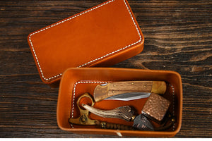 Vegetable Tanned Leather Storage Bag For Men