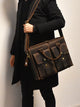 YAAGLE  Men's Vintage Genuine Leather Briefcase Messenger Bag  YG0822