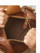 Vintage Crazy Horse Leather Men Barrel-shaped Crossbody Bag Genuine Leather Pillow Sling Beg